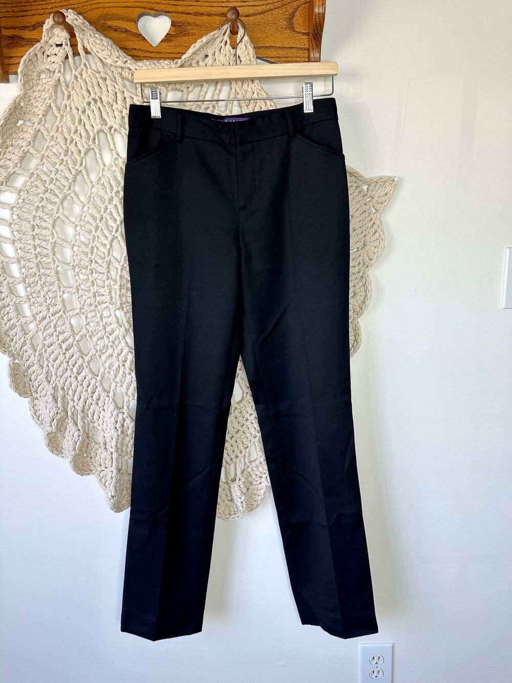 Ralph Lauren Collection Vintage 90s Y2K Black Wool Dress Pants Size 4